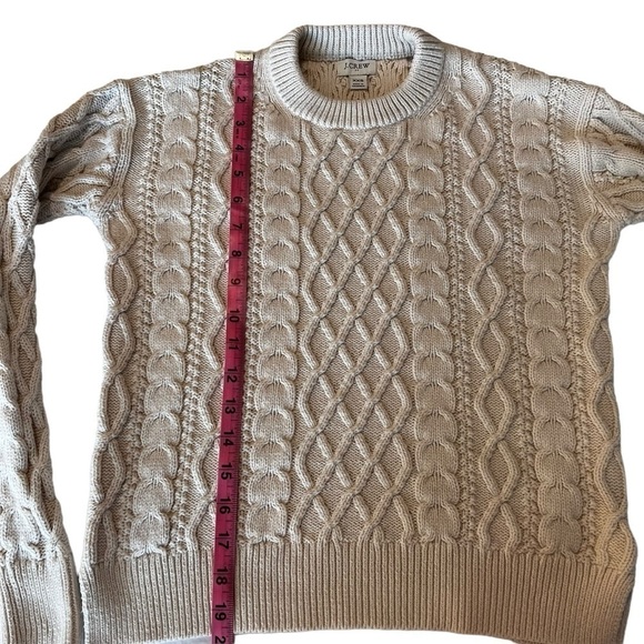 J. Crew factory women's Cable crewneck sweater cream size xxs - Picture 5 of 7